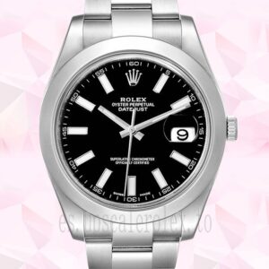 Rolex Datejust 41mm De Los Hombres 116300BKSO Tono Plateado