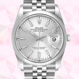 Rolex Datejust De Los Hombres m126200-0001 36mm Esfera Plateada
