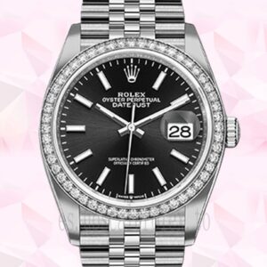 Rolex Datejust m126284rbr-0007 36mm Señoras Tono Plateado Pulsera Jubileo