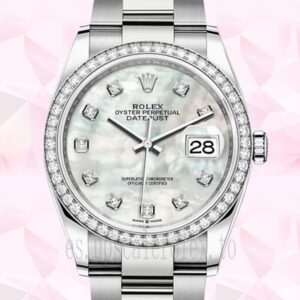 Rolex Datejust m126284rbr-0012 Señoras 36mm Reloj Tono Plateado