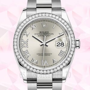 Rolex Datejust 36mm Señoras m126284rbr-0022 Esfera Plateada