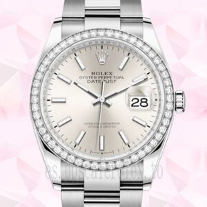 Rolex Datejust 36mm m126284rbr-0006 Señoras Tono Plateado