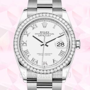Rolex Datejust m126284rbr-0018 36mm Señoras Esfera Blanca Reloj