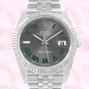 Rolex Datejust De Los Hombres 41mm m126334-0022 Esfera De Wimbledon Tono Plateado