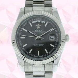 Rolex Day-date 40mm De Los Hombres 228239BKSP Tono Plateado