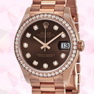 Rolex Datejust 31mm Señoras m278285rbr-0006 Presidente Pulsera Tono Oro Rosa