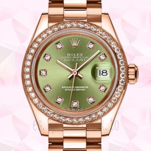 Rolex Datejust m279135rbr-0014 28mm Señoras Tono Oro Rosa
