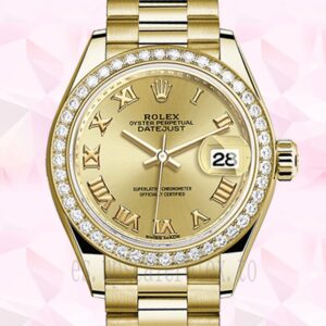 Rolex Datejust 28mm m279138rbr-0021 Señoras Reloj Tono Dorado