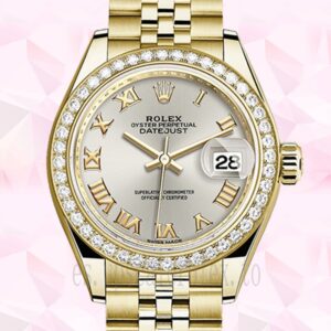 Rolex Datejust Señoras 28mm m279138rbr-0018 Reloj Esfera Plateada