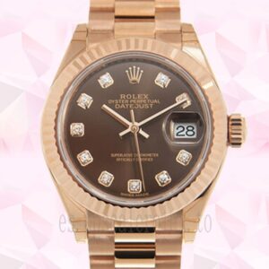 Rolex Datejust 28mm Señoras m279175-0016 Reloj Tono Oro Rosa