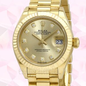 Rolex Datejust Señoras 28mm m279178-0017 Tono Dorado