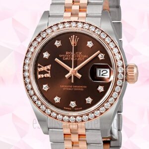 Rolex Datejust m279381rbr-0003 Señoras 28mm Automático Tono Plateado