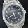 Falso Rolex Datejust 116200 Black Roman Dial 1.45ct Mint Diamond Bisel