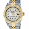 Reloj Rolex Datejust SS falso y esfera de diamantes de zafiro de trapeador de oro amarillo de 18 k