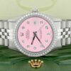 Réplica de lujo Rolex Datejust Acero 36 mm Jubilee Watch 1.1ct Diamond Bisel Dial con diamantes rosados