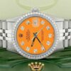 Réplique pas cher Rolex Datejust Steel 36 mm Jubilee Watch 1.1ct Diamond Bisel / Orange Diamond Dial