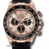 Reloj Rolex falso 116515ln Pbk Daytona Everose con correa de cuero dorado