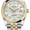 Reloj Rolex Datejust falso de 36 mm de acero inoxidable y oro amarillo 126203 Mop Diamond Jubilee