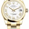 Falso Rolex Datejust 31mm Oro Amarillo 278248 Reloj Romano Oyster Blanco