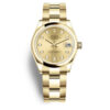 Réplica de calidad Rolex Datejust 31 Champagne Diamond Dial Automatic Ladies 18kt Yellow Gold Oyster Watch 278248cdo
