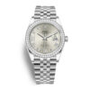 Réplica de calidad Rolex Datejust 36 Silver Diamond Dial Automático Unisex Jubilee Watch 126284srdj