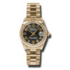 Fake Rolex Datejust Lady 31 Black Dial 18K Everose Gold President Reloj automático para mujer 178245bkap
