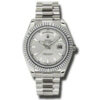 La mejor réplica Rolex Day-date II Silver Dial 18k White Gold President Automatic Mens Watch 218239ssp
