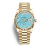 Réplica barata Rolex Day-date 36 Turquoise Dial 18K Yellow Gold President Watch 128238dsp