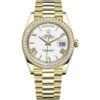 Réplica de lujo Rolex Day-date 40 Automatic White Dial 18K Yellow Gold Mens President Watch 228348wrp