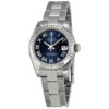 Rolex Lady Datejust Automático Reloj de lujo 26 Esfera azul Pulsera de ostras de acero inoxidable 179174blro