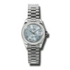 Faux Rolex Lady-datejust 26 Ice Blue Dial Platinum President Reloj automático para mujer 179136iblrp
