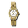 Réplica de lujo Rolex Lady-datejust 26 White Dial 18K Yellow Gold President Reloj automático para mujer 179238wrp