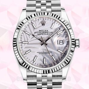 Rolex Datejust De Los Hombres 41mm 126234 Automático Esfera plateada con motivo de palmera