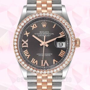 Rolex Datejust De Los Hombres 36mm m126281rbr-0011 Automático Esfera Gris