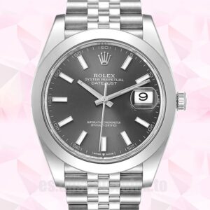 Rolex Datejust 41mm De Los Hombres m126300-0008 Tono Plateado Automático