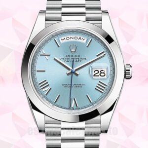 Rolex Day-Date 40mm m228206-0044 De Los Hombres Tono Plateado Reloj