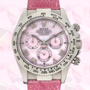 Rolex Daytona De Los Hombres 40mm 116519 Esfera Rosa Correa De Cuero