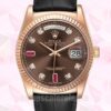 Rolex Day-Date De Los Hombres 118135-0085 36mm Reloj Esfera Marrón