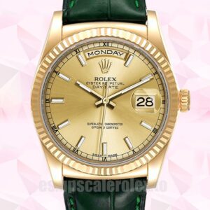 Rolex Day-Date 36mm De Los Hombres m118138-0125 Automático Correa De Cuero