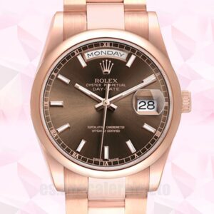 Rolex Day-Date 36mm De Los Hombres 118205 Tono Oro Rosa Pulsera De Ostras