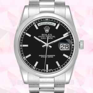 Rolex Day-Date De Los Hombres 36mm 118206 Tono Plateado Automático