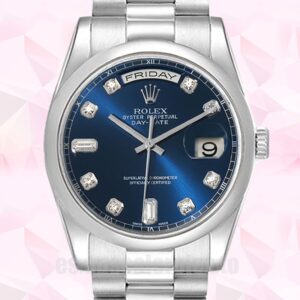 Rolex Day-Date 118206 36mm De Los Hombres Presidente Pulsera Tono Plateado