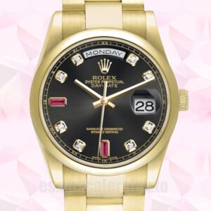 Rolex Day-Date 36mm 118208 De Los Hombres Esfera Negra