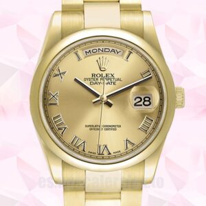 Rolex Day-Date 118208 De Los Hombres 36mm Esfera De Champán