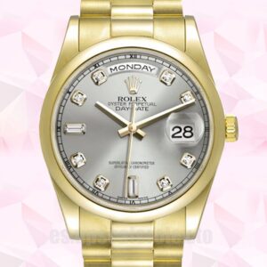 Rolex Day-Date De Los Hombres 36mm 118208 Esfera Gris Automático