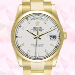 Rolex Day-Date 36mm 118208 De Los Hombres Automático Tono Dorado