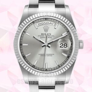 Rolex Day-Date De Los Hombres 36mm 118239 Reloj Tono Plateado