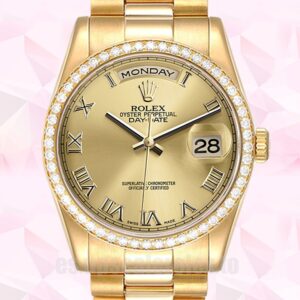 Rolex Day-Date 118348-0147 36mm De Los Hombres Tono Dorado