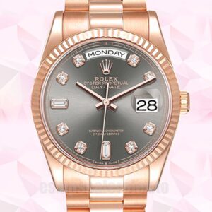Rolex Day-Date 36mm De Los Hombres m128235-0050 Tono Oro Rosa Automático