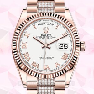 Rolex Day-Date 36mm m128235-0053 De Los Hombres Reloj Esfera Blanca